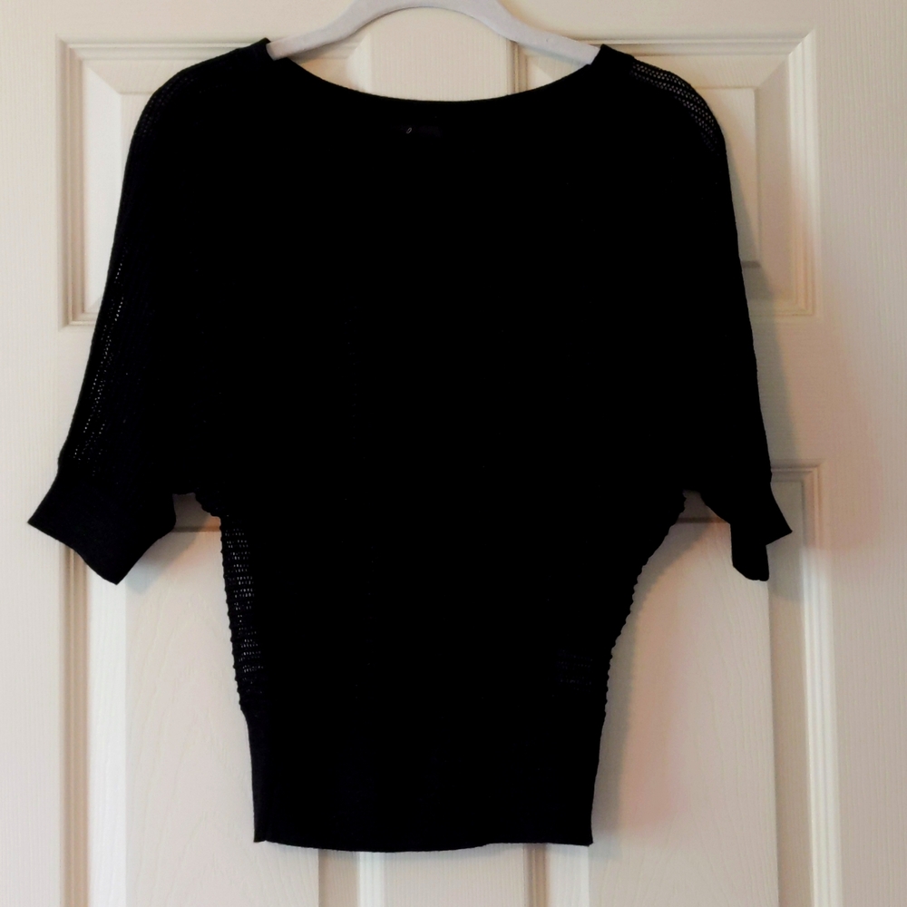 Black and silver short sleeve top